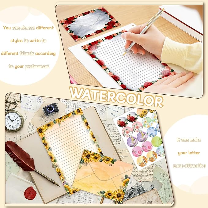 TaoBary 160 Pcs Stationery Paper Set 50 Double Sided Stationery Papers - Image 6