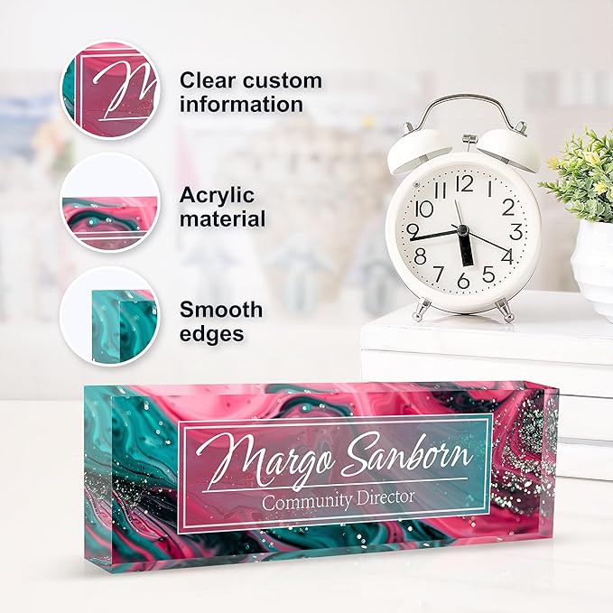 Personalized Name Plate for Desk, Custom Desk Name Plate, Acrylic Name Plate - Image 5