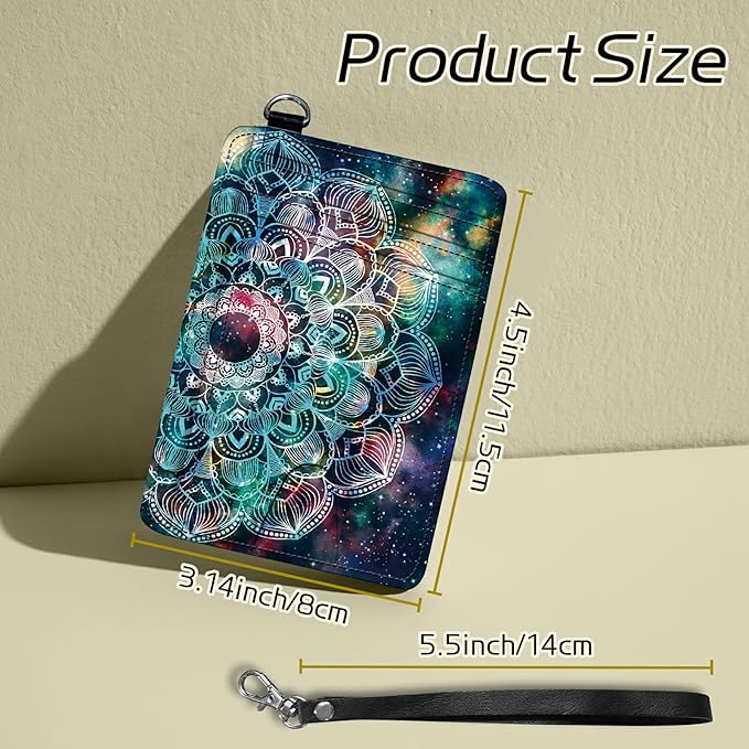 BWEGRHE Small Travel Wallets, Art Mandalas Slim Minimalist Front Pocket Wallet - Image 2