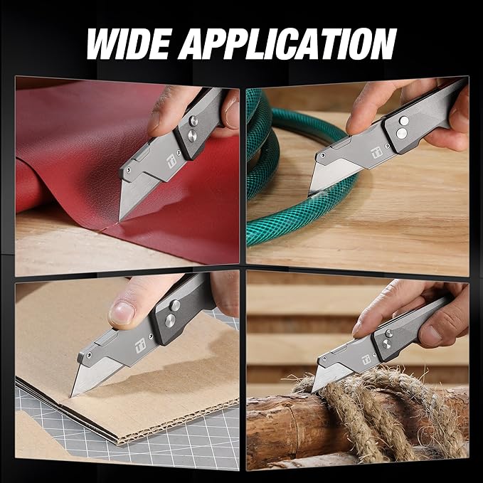 FLISSA Advanced Titanium Utility Knife, CNC Unibody, Lightweight All Metal - Image 8