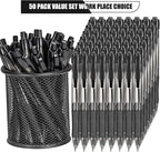 deegtran Pens Bulk, 50 Pack No Bleed Black Ink Click Pens - Image 2