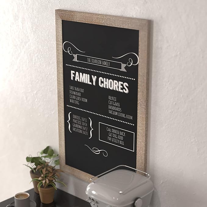 HBCY Creations 20" X 30" Weathered Lightwash Solid Wood Frame Wall Chalkboard - Image 8