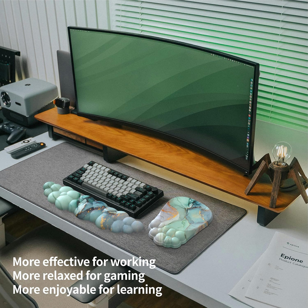 Ergonomic 2 in 1 Cloud Mouse Pad and Keyboard Wrist Rest, Non-Slip, Relieves ...