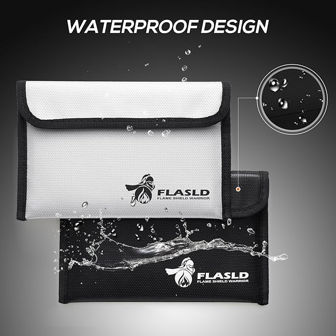FLASLD Fireproof Money Bags, Fireproof Wallet Pouch, Small Safe Bag - Image 6