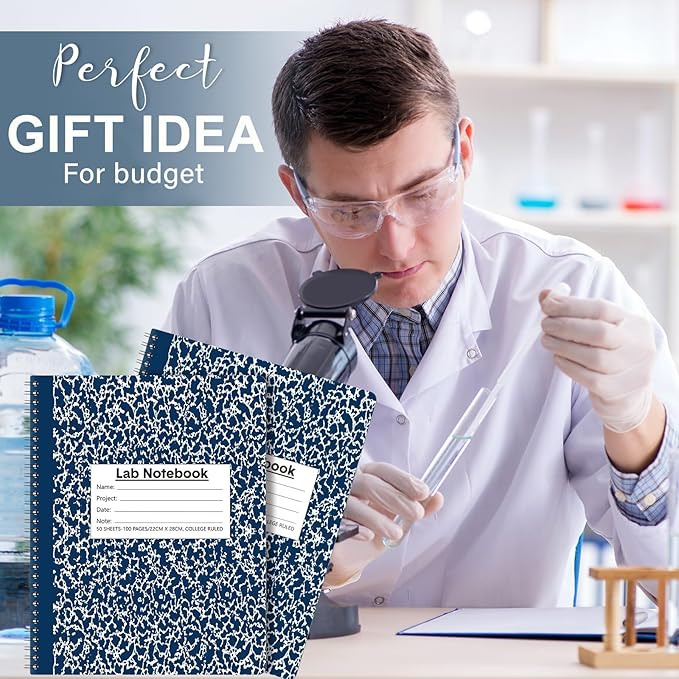 Affrolling 2 Pack Carbonless Lab Notebook Carbon Copy 8.5'' x 11'' 50 Set of - Image 6
