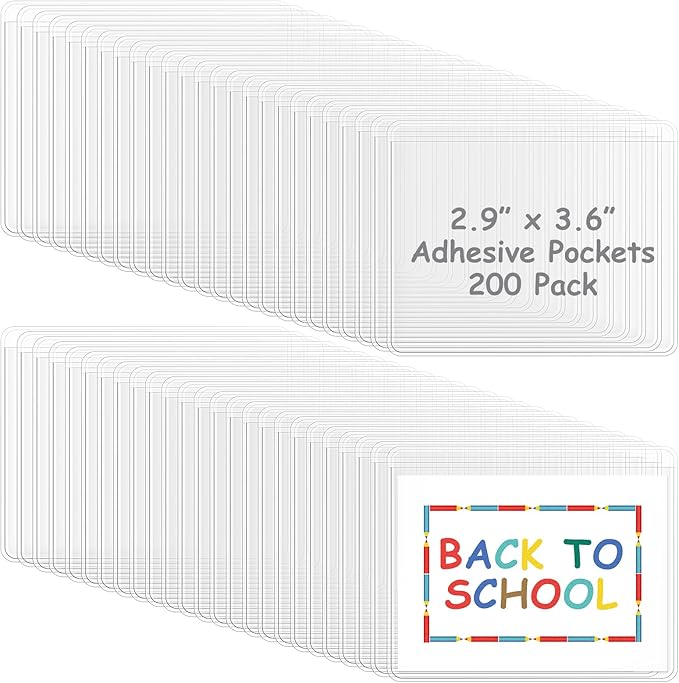 Jeyiour 200 Pcs Label Holders Adhesive Nameplate Pockets Storage Bin Labels by Jeyiour