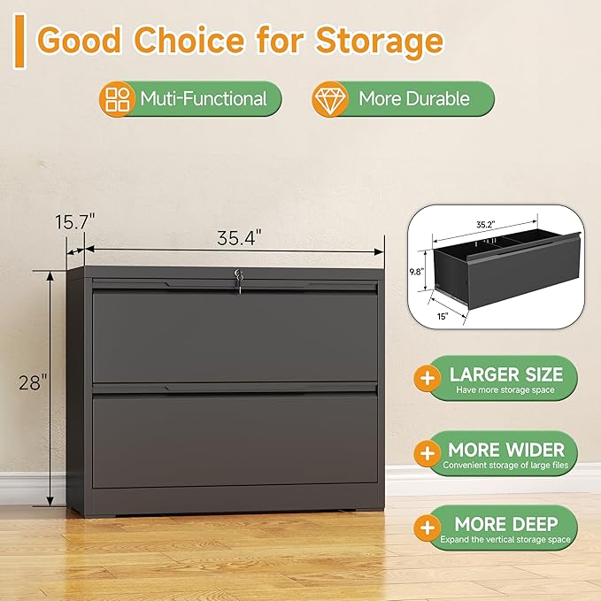 LONGLINK 2 Drawer Lateral File Cabinets - Image 3