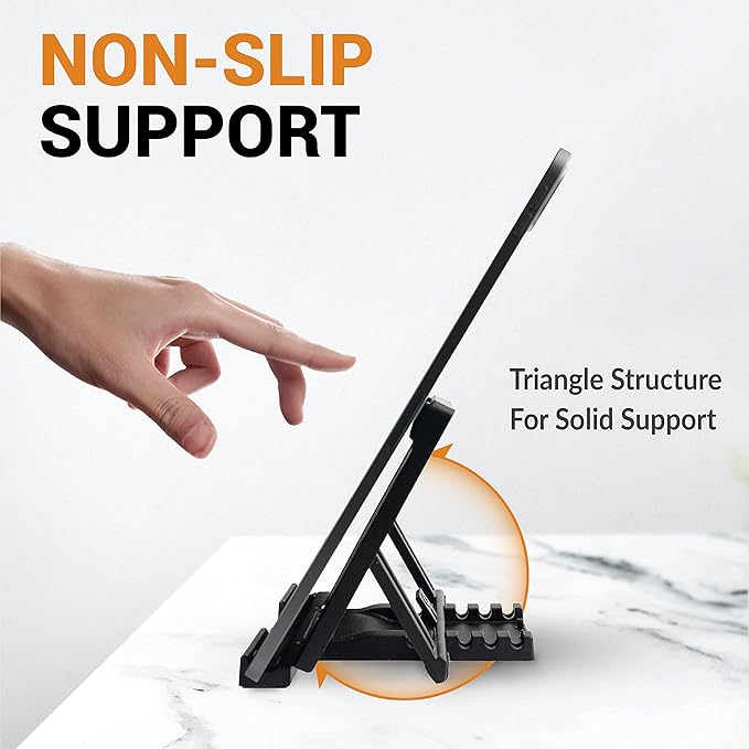 Portable Tablet Stand for Desk, Non-Slip Base, Foldable & Travel-Friendly for - Image 3