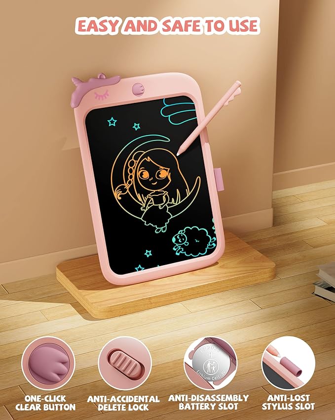 10 Inch Writing Tablet for Kids, Unicorn Toys Gifts for Girls Aged 3-5 - Image 2