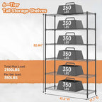 M MZG 6 Tiers Storage Shelves Load 2100LBS, Metal Shelving Wire Metal Shelving - Image 3