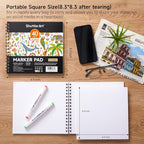 Shuttle Art Marker Pad, 8.9”x8.3” Portable Sketchbook, 40 Sheets Marker Drawing - Image 4