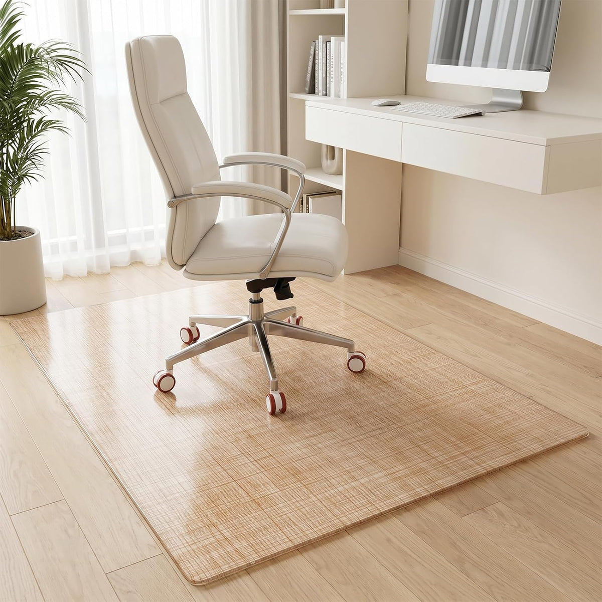 Tempered Glass Floor Mat 48" x 36" Office Chair Mat 1/5" Thick...