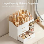 hblife makeup organizer countertop with brush holder,large bathroom shown in use