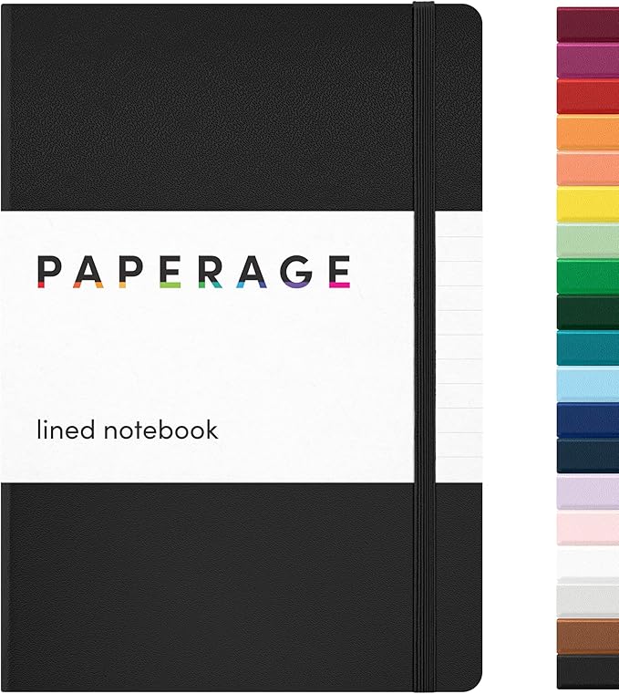 PAPERAGE Lined Journal Notebook, 160 Pages, Medium 5.6 in x 8 in by PAPERAGE
