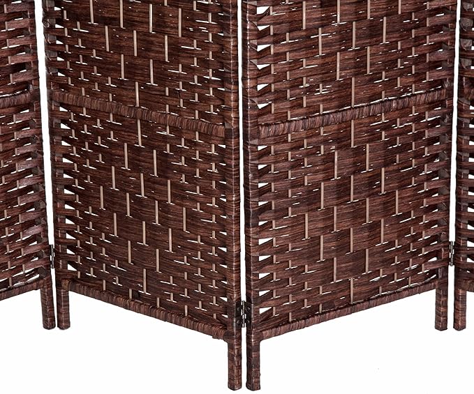 HOMCOM Room Divider, 6 Panel Folding Privacy Screen, 6FT Tall Portable Wicker - Image 9