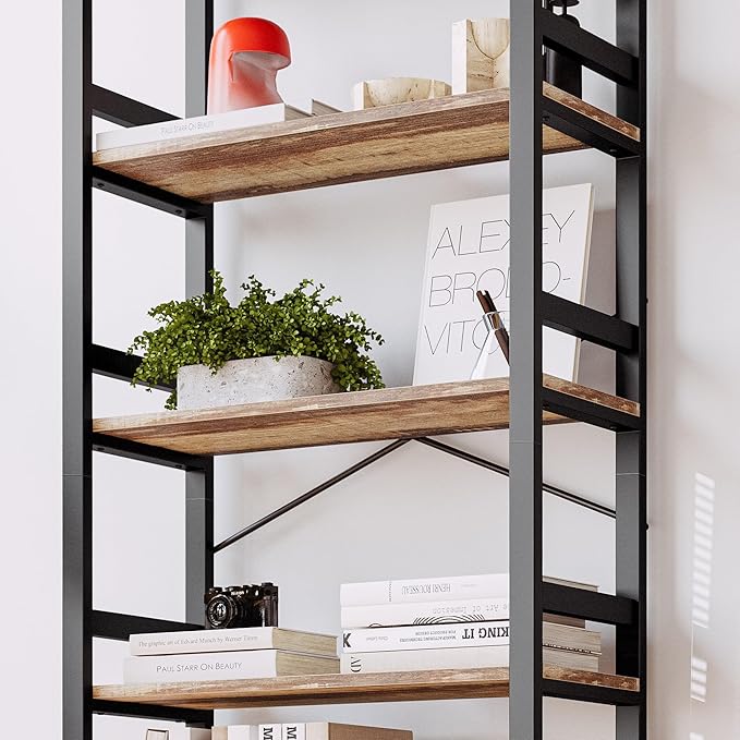 IRONCK Bookshelves and Bookcases, 31.5in Wide Shelf 5-Tier Ladder Shelf - Image 4
