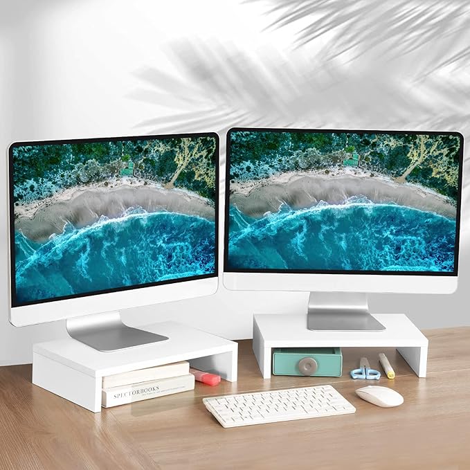TEAMIX White Monitor Stand Riser - Image 2