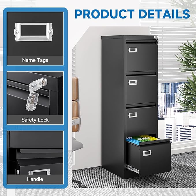 BYNSOE 4 Drawer File Cabinet - Image 10
