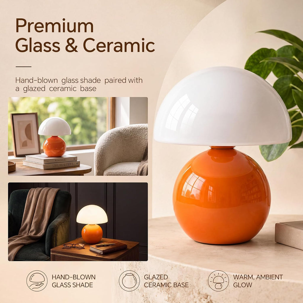 dawnwake mushroom lamp table lamp for bedroom-small desk, close-up detail