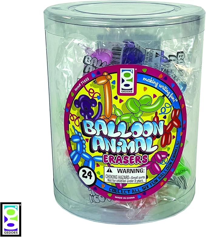 Raymond Geddes Balloon Eraser Animals Tub of 24 - Image 4