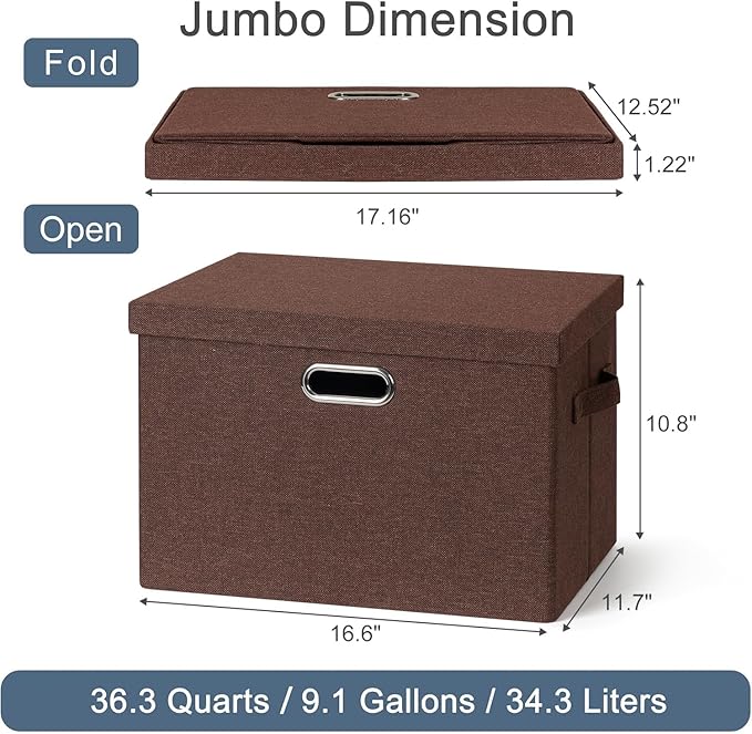 Graciadeco Large 17" 36 Quart Collapsible Stackable Storage Bins - Image 2