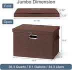 Graciadeco Large 17" 36 Quart Collapsible Stackable Storage Bins - Image 2