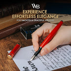 Wordsworth & Black Fountain Pen Set, 18K Gilded Broad Nib, Includes 24 Pack Ink - Image 2