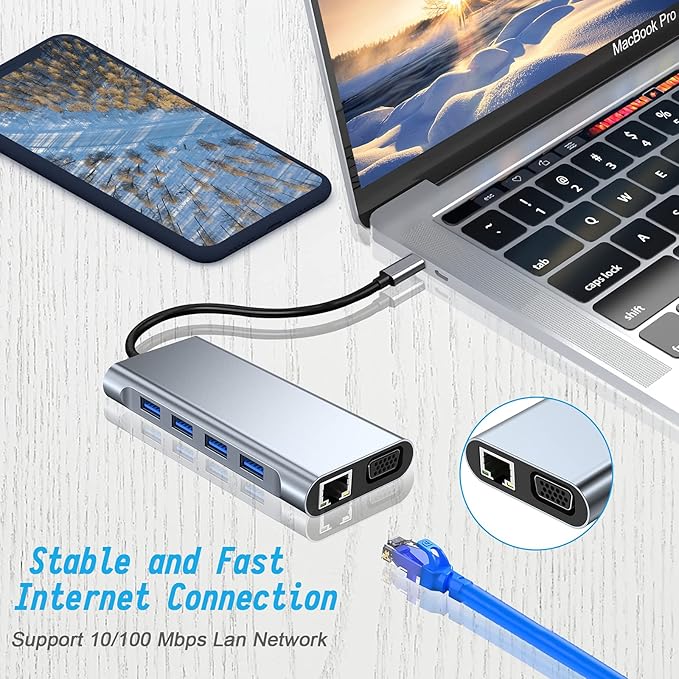 USB C HUB, USB C Adapter 11 in 1 Dongle - Image 7
