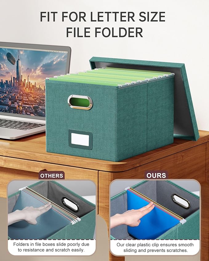 2 Pack File Storage Organizer, Document Organizer, Portable File Box - Image 4