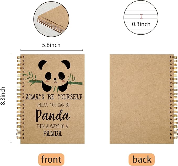 VNWEK Cute Panda Always Be Yourself Unless You Can Be a Panda Spiral Notebook - Image 5