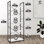CAPHAUS 5 Tier Bookshelf, 24 Inch Width Free Standing Shelf, Bookcase Shelf - Image 3