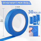 NEOACT 30 Rolls Blue Painters Tape 1 Inch Wide, 55 Yards Multi-Surface Bulk - Image 2