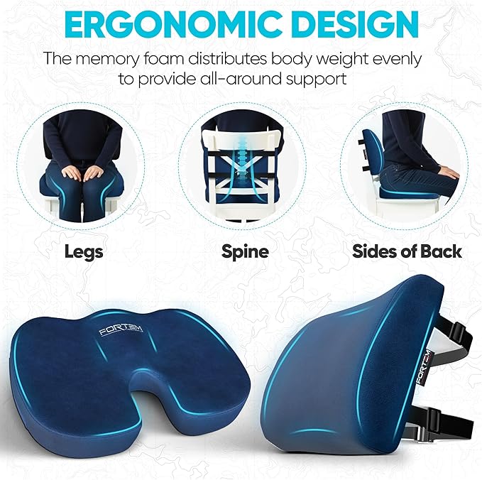 FORTEM Seat Cushion, Office Chair Cushion, Lumbar Support Pillow - Image 6