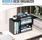 SHARKWOODS Wood Desk Organizer, 3 Tier Paper Tray Organizer - Image 3
