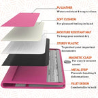 Pink Magnetic Shut Insurance and Registration Holder, Premium PU Leather Glove - Image 4