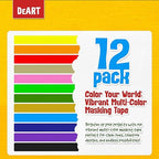 Colored Masking Tape 12 Pack 1 inch Color Painters Tape - Image 9