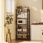 Organization and Storage, 5 Tier Bookshelf, Tall Bookcase - Image 4