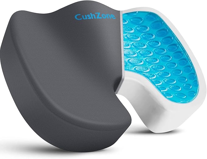 Office Chair Seat Cushion, Cooling Gel Enhanced Memory Foam Cushion by CushZone
