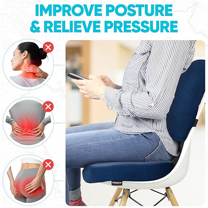 FORTEM Seat Cushion, Office Chair Cushion, Lumbar Support Pillow - Image 5