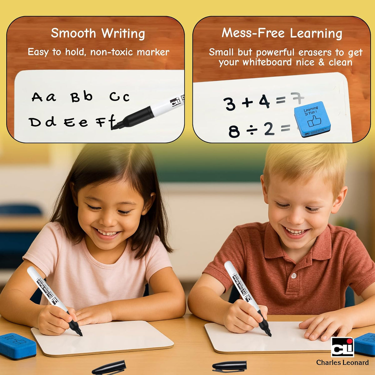 Charles Leonard Dry Erase Board Classroom Pack - Mini Lapboard School Supplie...