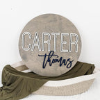 Custom Round Nursery Name Sign, Personalized Wooden Wall Plaque, Baby Shower - Image 2