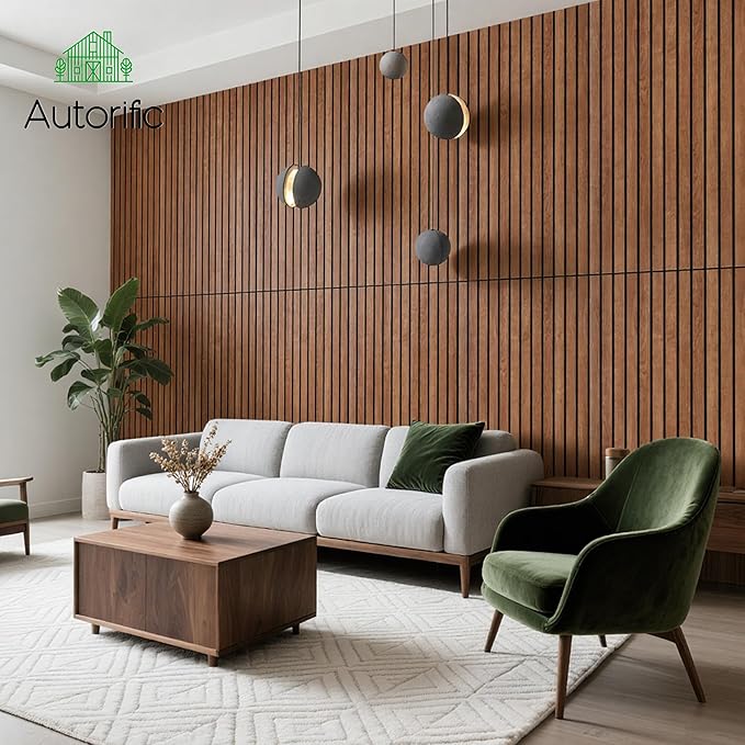 AUTORIFIC Wood Veneer Acoustic Panels, 4 Pack 47.2”x23.6” Sound Panels - Image 6