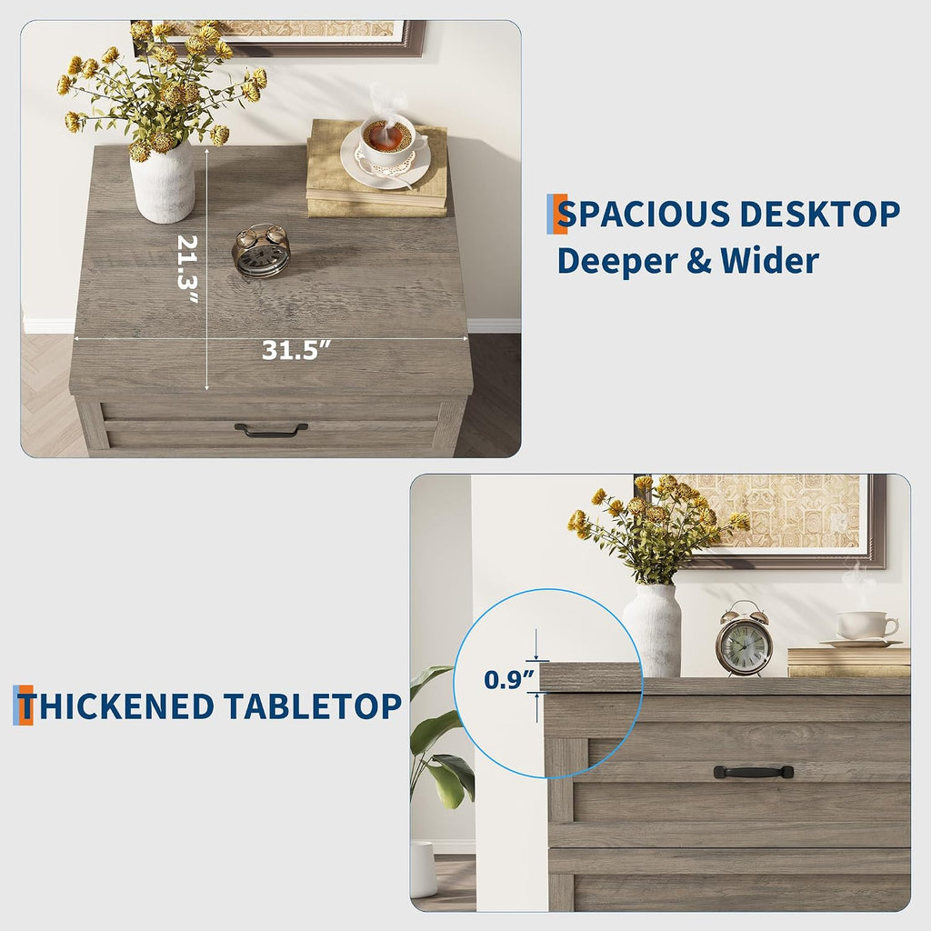 garvee 2 drawer farmhouse lateral file cabinet for on a desk or shelf