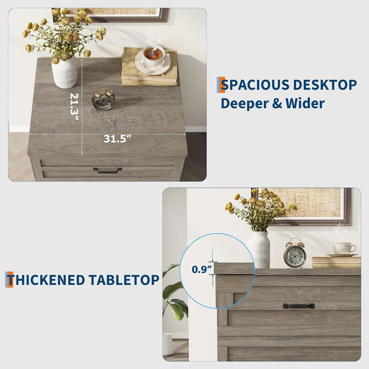 garvee 2 drawer farmhouse lateral file cabinet for on a desk or shelf