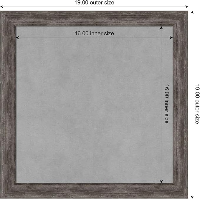 Amanti Art Grey Framed Magnetic Board 19x19 Small Vision Board - Image 3