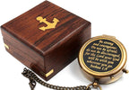 Be Strong and Courageous, Do Not Be Afraid Brass Engraved Compass by USHandicrafts