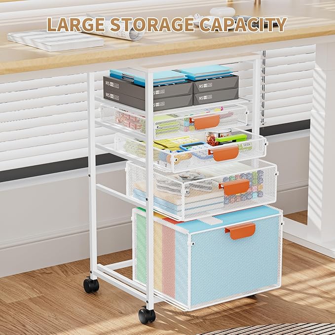 Marbrasse Rolling File Cart - Image 4