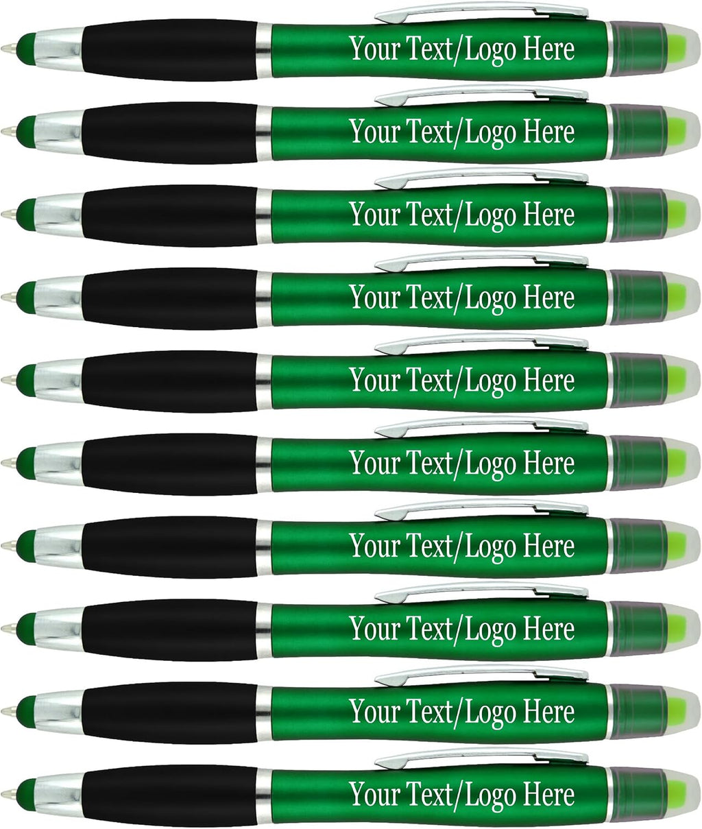 Personalized Pens with Gel Highlighter and Stylus -200 Pack Bulk-Free Imprint -