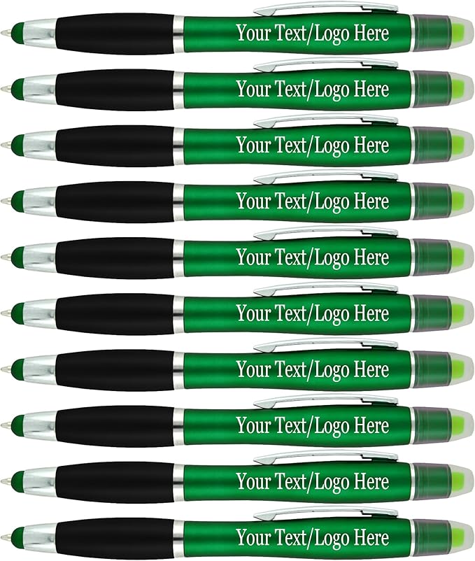 Personalized Pens with Gel Highlighter and Stylus -200 Pack Bulk-Free Imprint - by Sypen