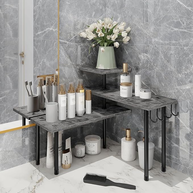 Homode Kitchen Countertop Organizer, 3 Tier Corner Shelf Bathroom Counter - Image 4